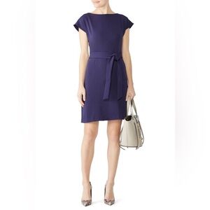 Of Mercer Riverside navy cap sleeve belted dress size Small NWT